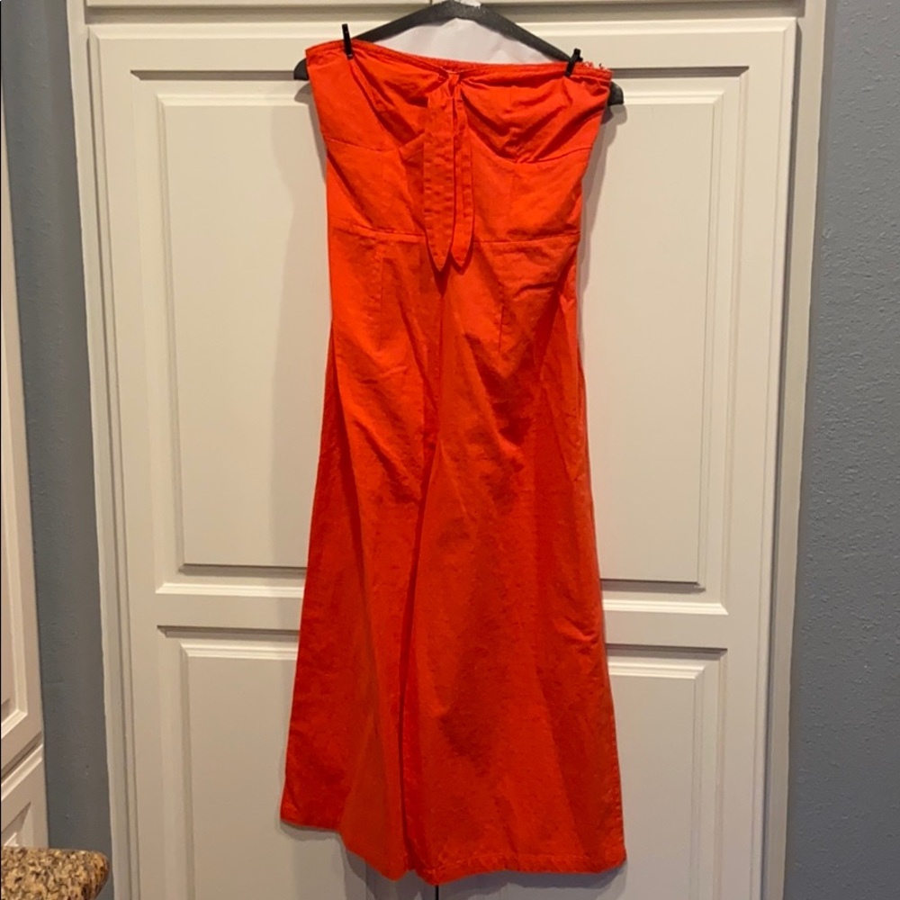 Orange Strapless Jump Suit